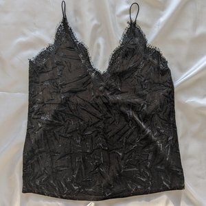 Zara crushed velvet and lace black cami (XS)